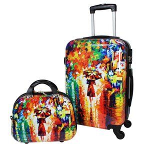 World Traveler Paris Nights 2-Piece Carry-On Hardside Spinner Luggage Set